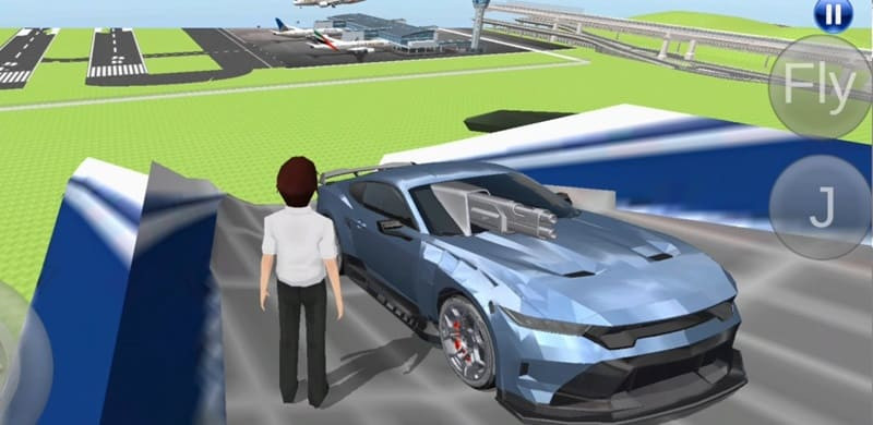 3D Driving Class 2 APK in-game screenshot showing the driver's perspective and on-screen controls