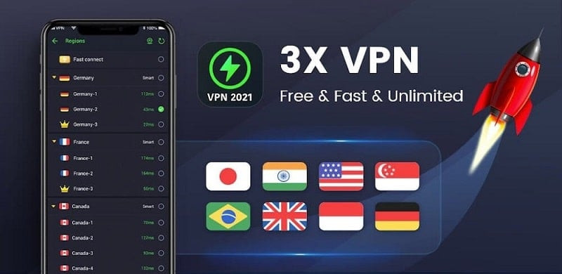 3X VPN - Ứng dụng VPN miễn phí cho Android