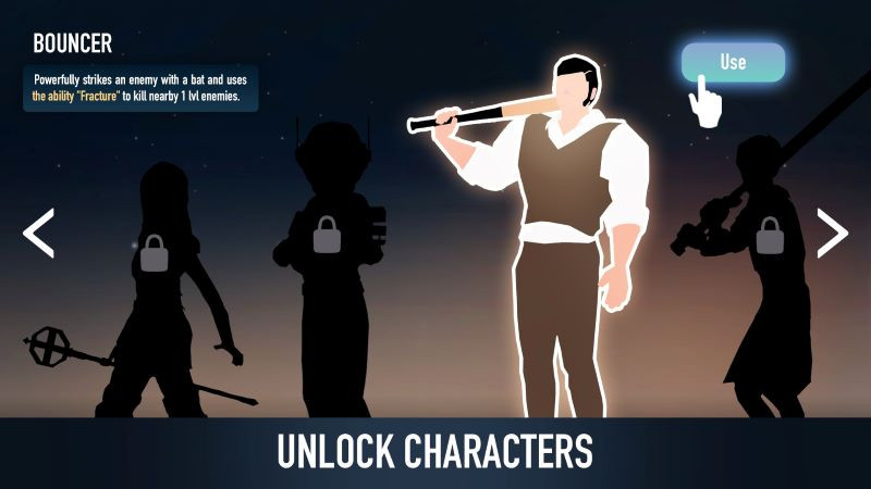 Character selection screen in A Way To Smash Logic 3D Fight APK