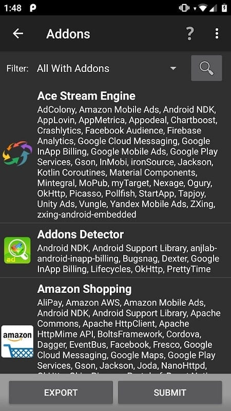 Addons Detector Scanning Apps