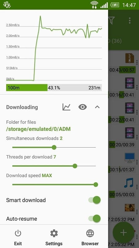 Advanced Download Manager File Management Screenshot