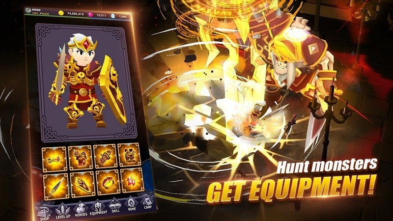 AFK Dungeon MOD APK equipment screenshot