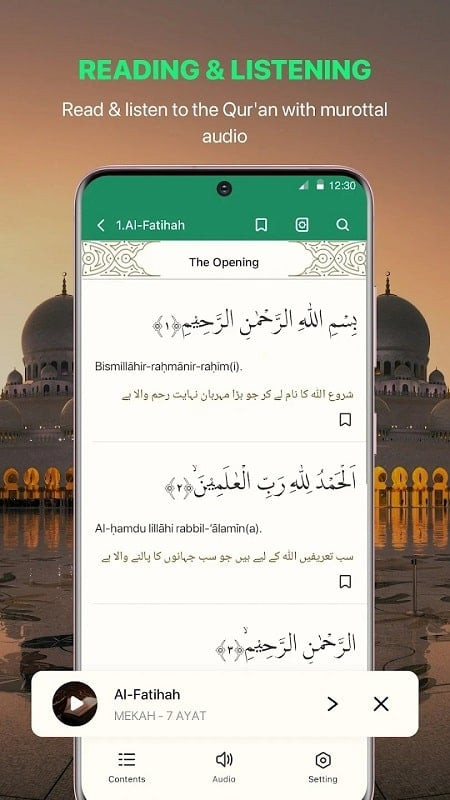 Al Quran mod apk translation feature