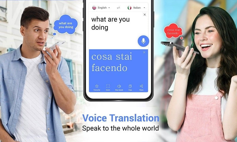 All Language Translate App Mod APK Interface