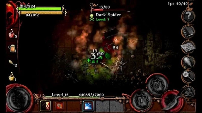 Almora Darkosen RPG mod - Cận cảnh nhân vật chiến đấu với quái vật trong game