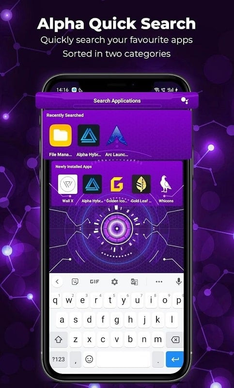 Alpha Launcher Prime Themes interface