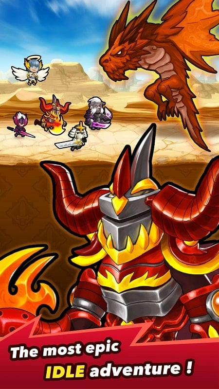 Heroes battling monsters in Crush Them All