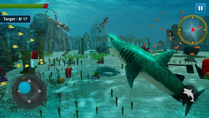 alt: Cá mập tấn công con người trong Shark Game Simulator MOD free