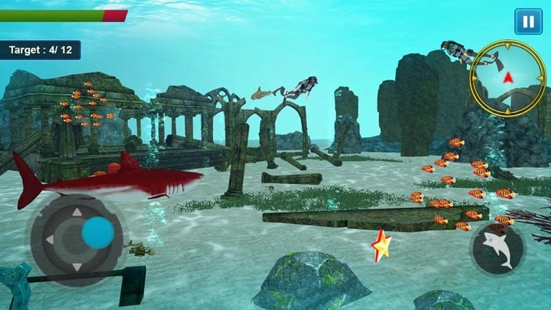 alt: Các loài cá mập khác nhau trong Shark Game Simulator MOD APK