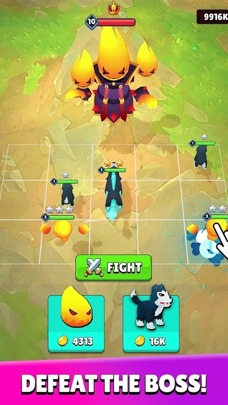 Alt: Cảnh chiến đấu trong game Merge Battle Tactics.