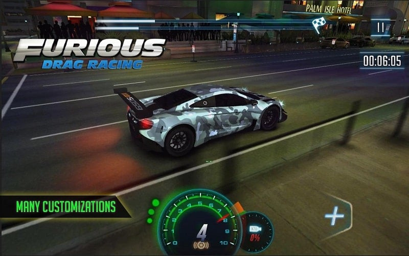 alt: Cảnh đua xe trong Furious 8 Drag Racing