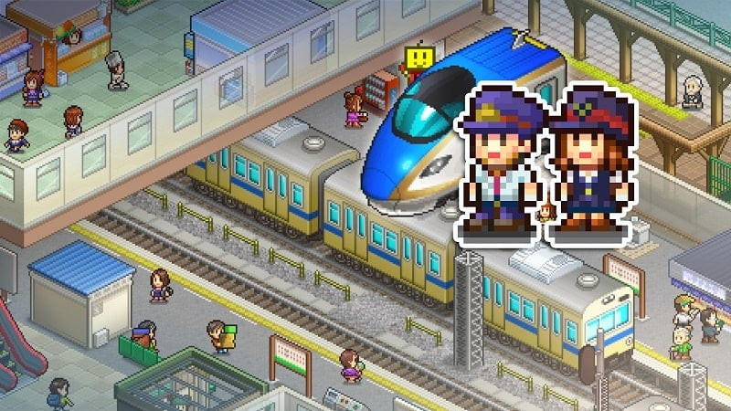 A busy train station scene in Station Manager