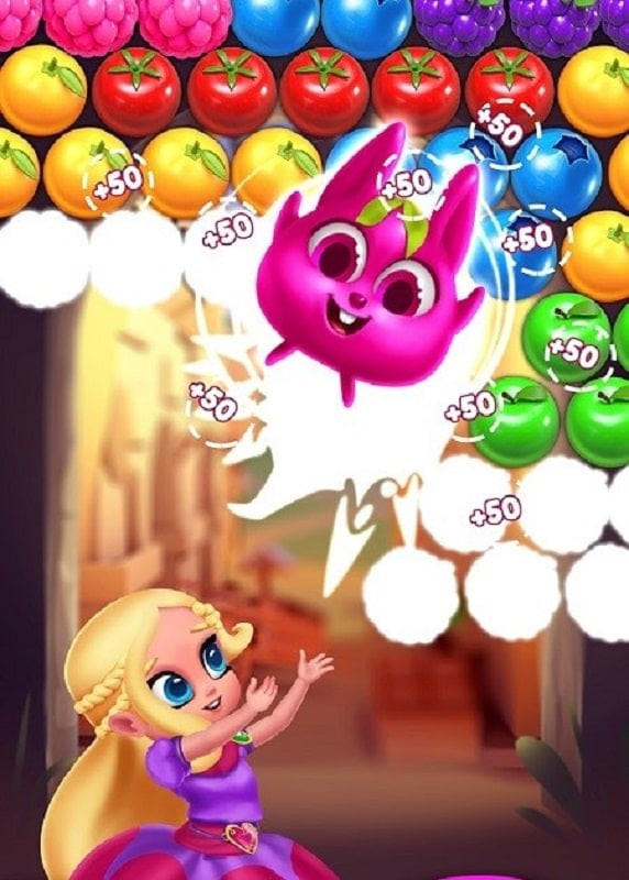 alt: Cảnh game Bubble Shooter với nhiều bong bóng màu sắc