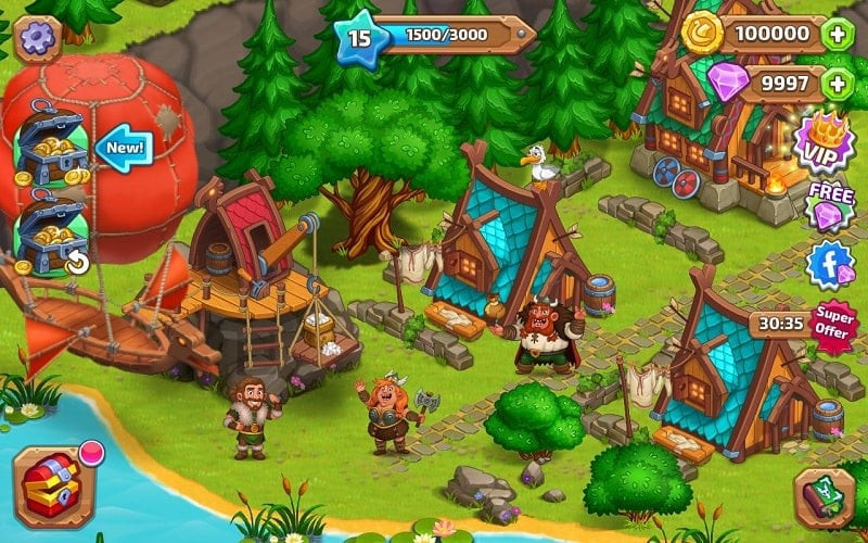 alt: Cảnh trồng trọt và chăn nuôi trong game Vikings and Dragon Island Farm