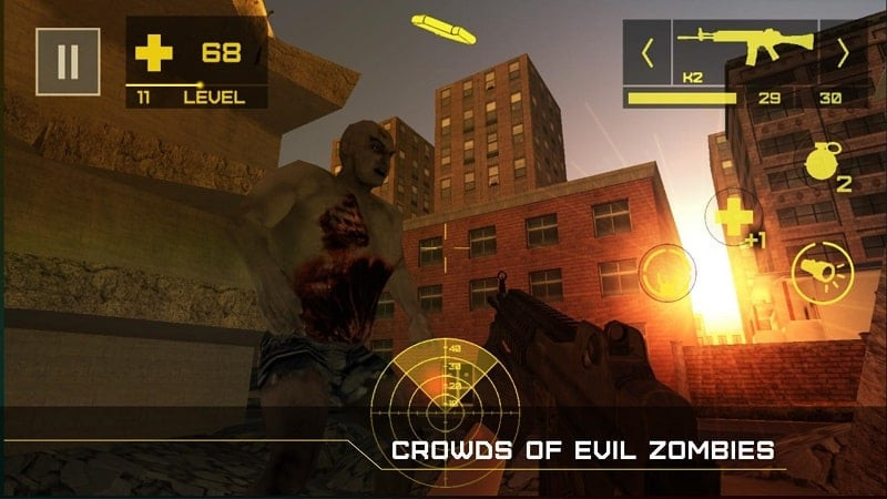 Zombies swarming in Zombie Defense 2: Episodes