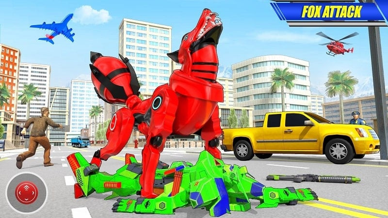 Fox robot in Fox Robot Transform Bike Game APK