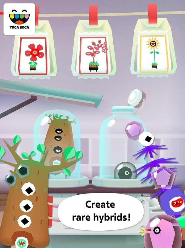 Shining light on a plant in Toca Lab: Plants