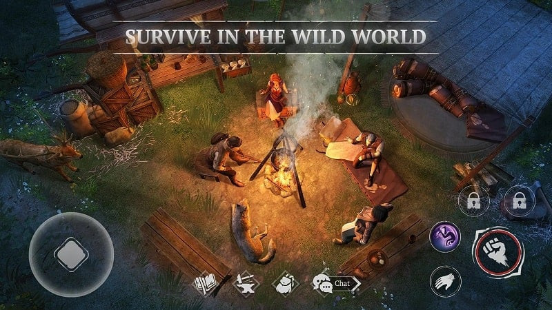 alt: Craft of Survival Immortal mod android, cảnh giao dịch với NPC