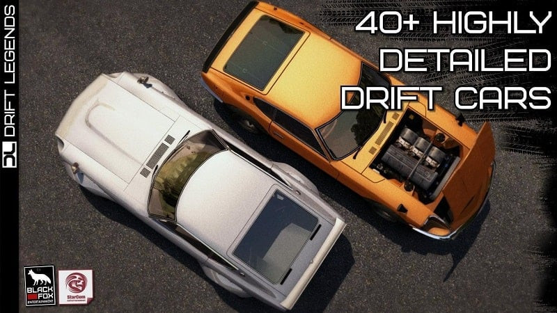 The car garage in Drift Legends: Real Car Racing MOD with various car options