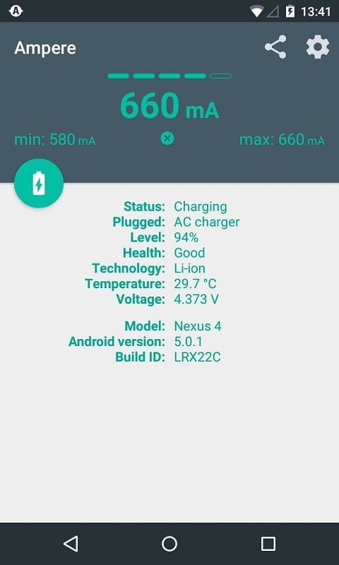 Ampere MOD APK interface with unlocked features