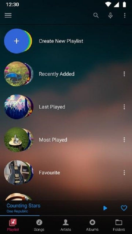 Sharing interface in Audify Music Player