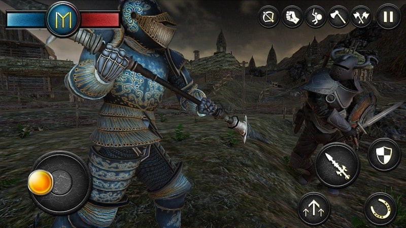 Combat interface in Osman Gazi 2021, showing the main character and enemies