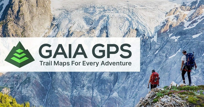 alt: Giao diện chính của Gaia GPS hiển thị bản đồ chi tiết