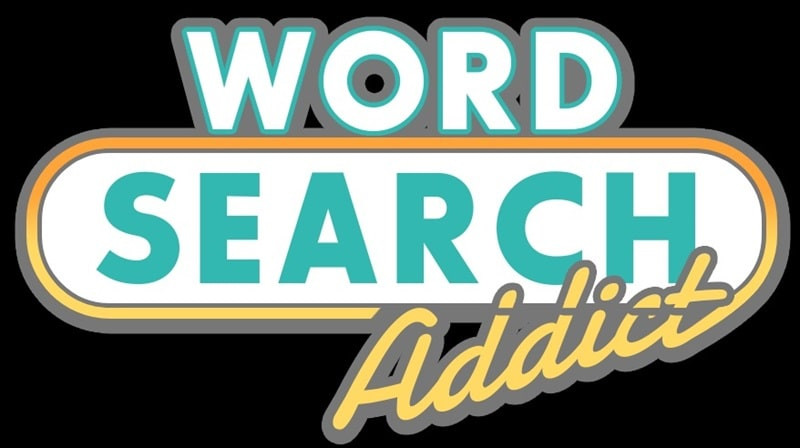 alt: Giao diện chính của game Word Search Addict Word Puzzle hiển thị lưới chữ cái và các từ cần tìm.