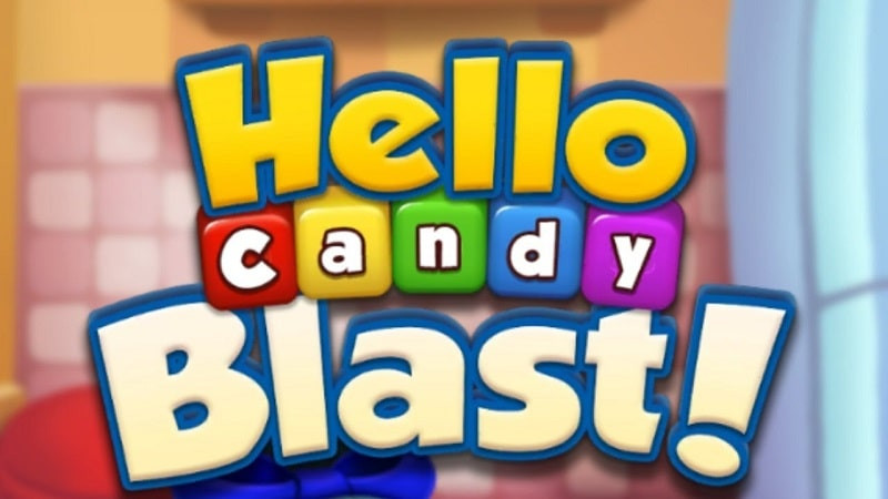 alt: Giao diện chính game Hello Candy Blast với các khối kẹo ngọt ngào