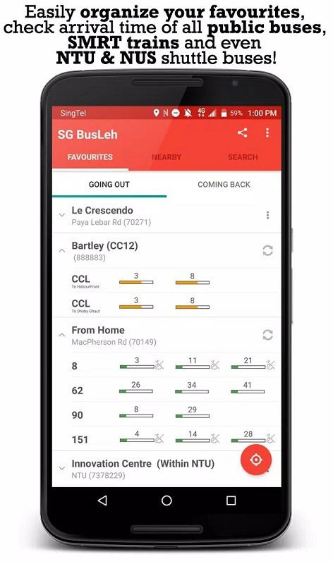 Booking tickets on SG BusLeh, showing route information, seat selection, and payment options