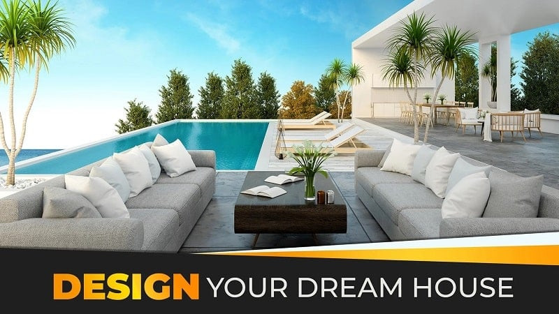 alt: Giao diện game Home Design Dreams với đồ họa bắt mắt