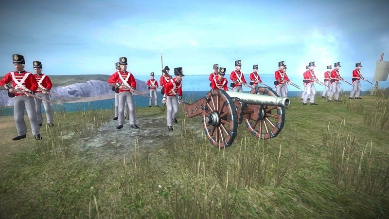 Alt: Giao diện game Muskets of Europe MOD APK, hiển thị bản đồ chiến dịch với nhiều cấp độ khác nhau.