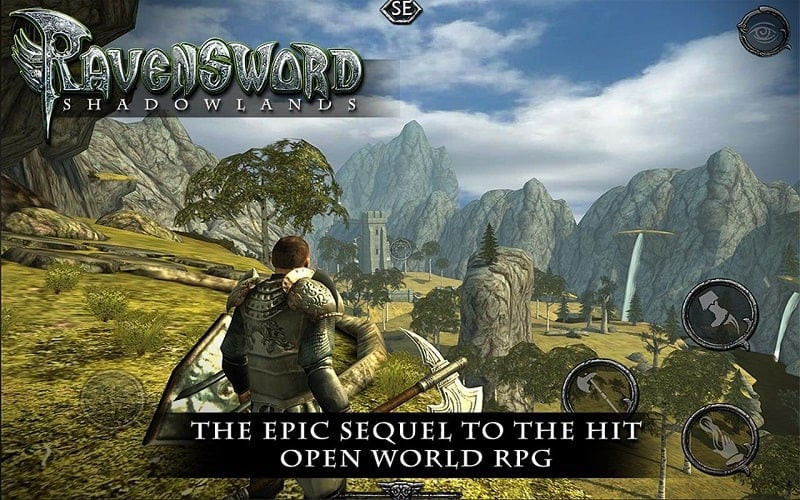 Ravensword gameplay screenshot: The hero battles a monster.