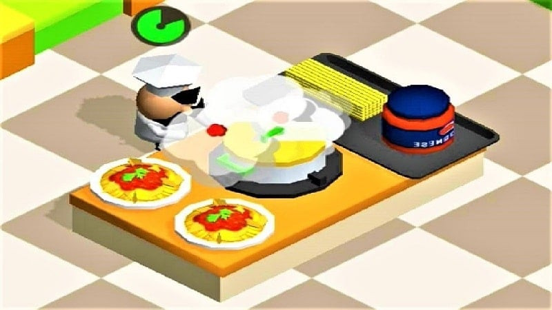 alt: Giao diện game Restaurant Tycoon với hình ảnh nhà hàng và khách hàng đang thưởng thức món ăn