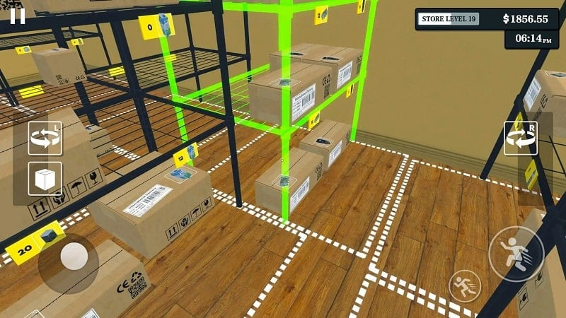 Player stocking shelves in Supermarket Simulator.