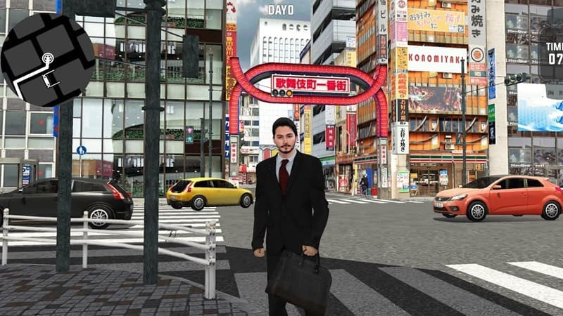 alt: Giao diện game Tokyo Commute Driving Sim hiển thị một chiếc xe đang di chuyển trên đường phố Tokyo