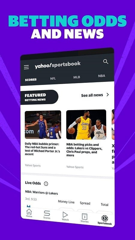 alt: Giao diện hiển thị kết quả trận đấu trên Yahoo Sports