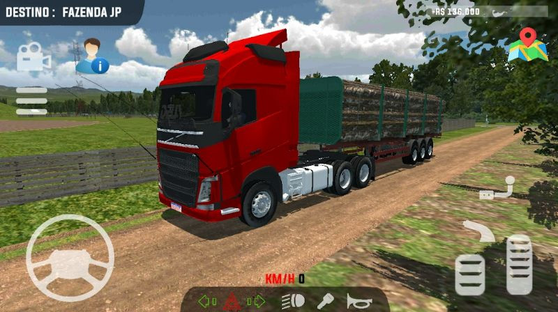 The in-game driving interface of Nordeste Truck with realistic controls