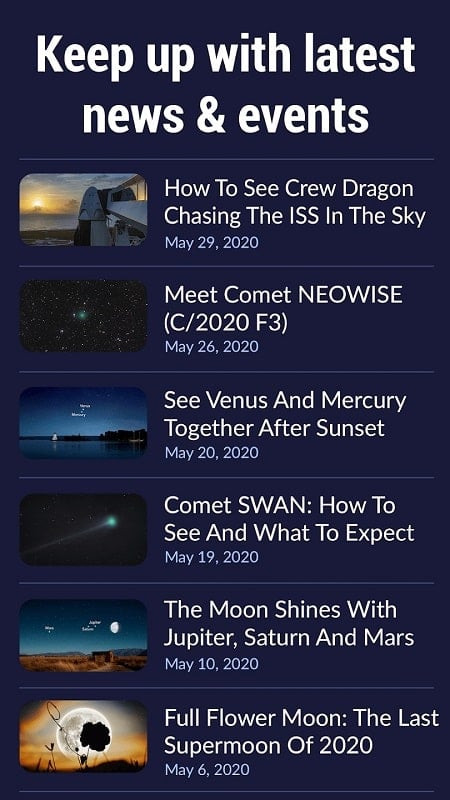 Star Walk 2 interface on an Android device