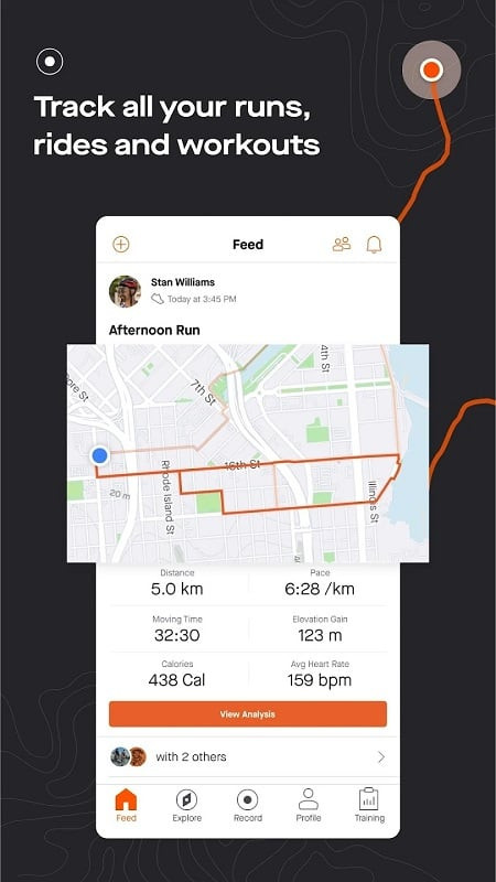 alt: Giao diện Strava MOD APK