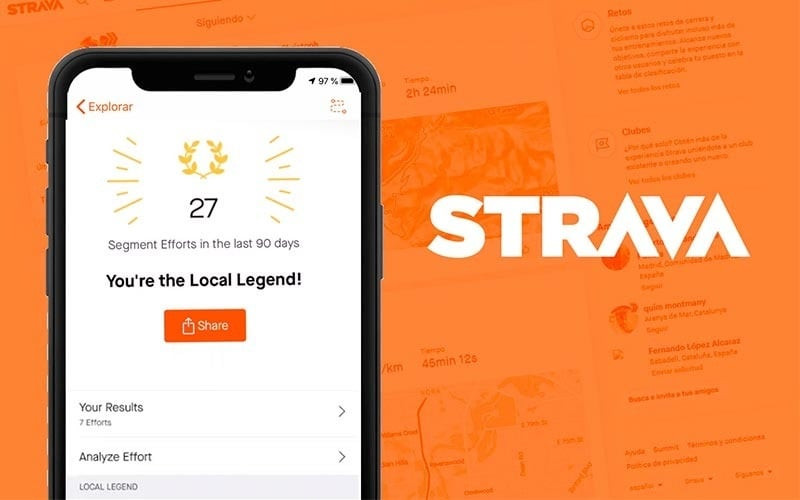 alt: Giao diện Strava trên điện thoại