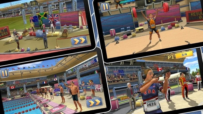 Athlete running in Athletics 2: Summer Sports. The sharp graphics and smooth animations create an engaging gaming experience.