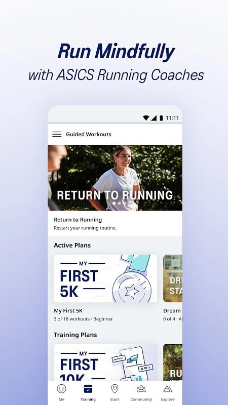 alt: Giao diện ứng dụng ASICS Runkeeper hiển thị thông tin chi tiết về buổi chạy