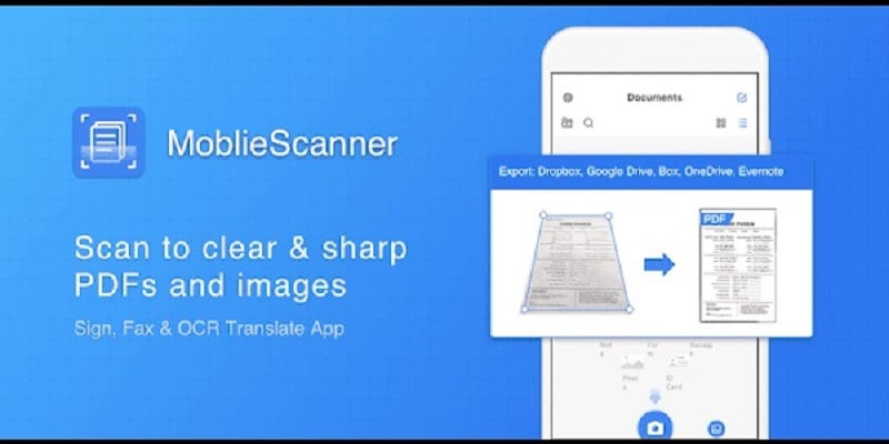 alt: Giao diện ứng dụng Mobile Scanner App - Scan PDF