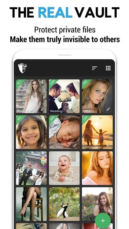 Photo Vault PRIVARY app interface