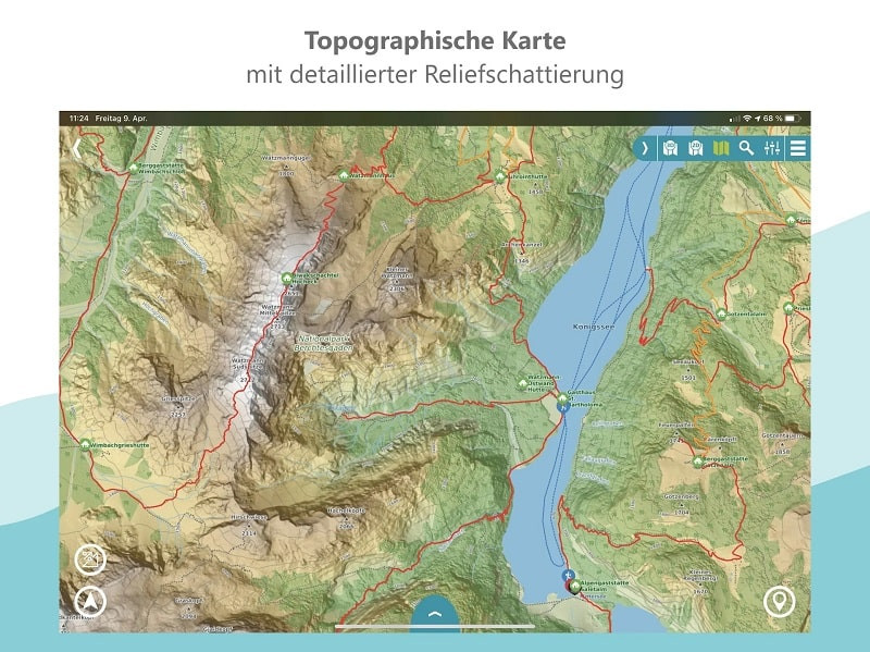 alt: Giao diện ứng dụng RealityMaps hiển thị thông tin chi tiết về địa hình