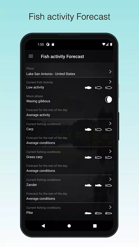 When to Fish MOD APK app interface.