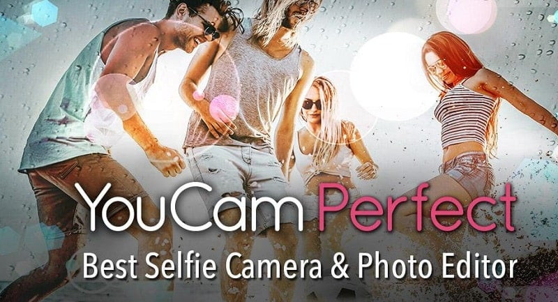 alt: Giao diện YouCam Perfect với nhiều tính năng chỉnh sửa