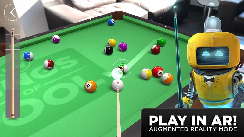 AR pool table in Kings of Pool