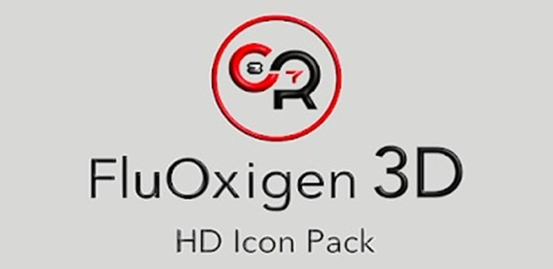 alt: Hình ảnh bộ icon FluOxigen 3D trên giao diện điện thoại